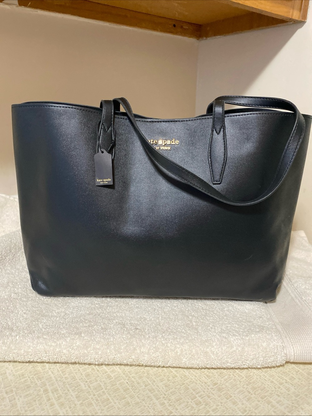 kate spade Black Smooth Leather Tote